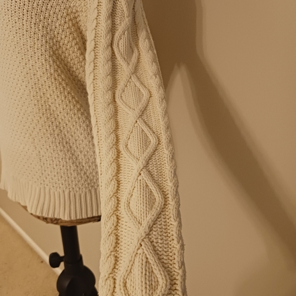 Lauren Ralph Lauren Textured Crew Neck Knit Sweater Cream Size L - Picture 9 of 12